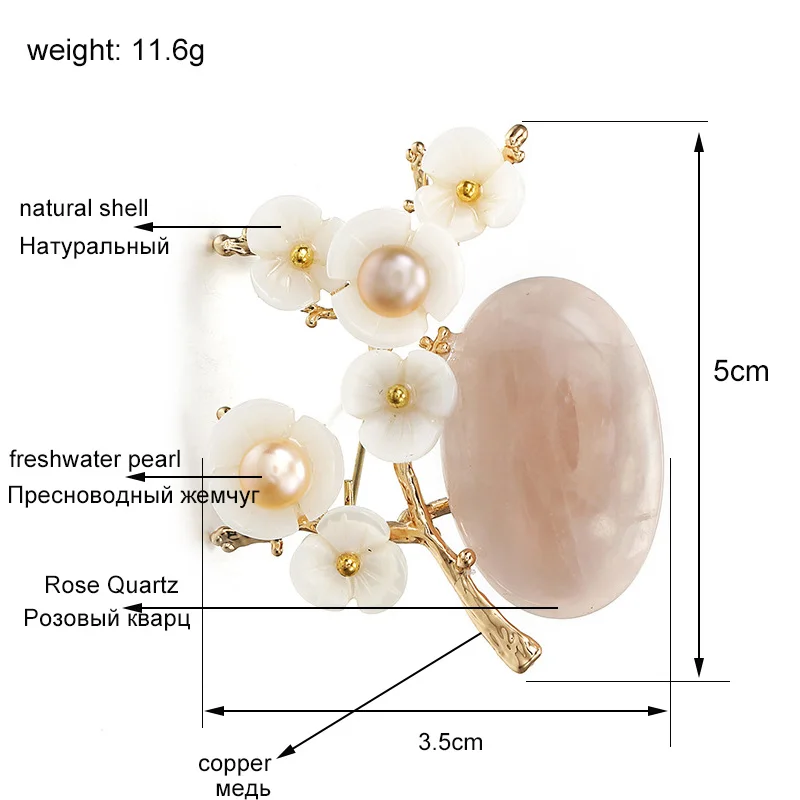 FARLENA, дизайн, высокое качество, Пресноводный Жемчуг, слива, дерево, корсаж, булавки для женщин, Ретро стиль, натуральный камень, кристалл, броши