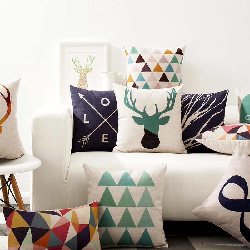 Новая европейская Подушка с геометрическим рисунком в виде стрелы синего и