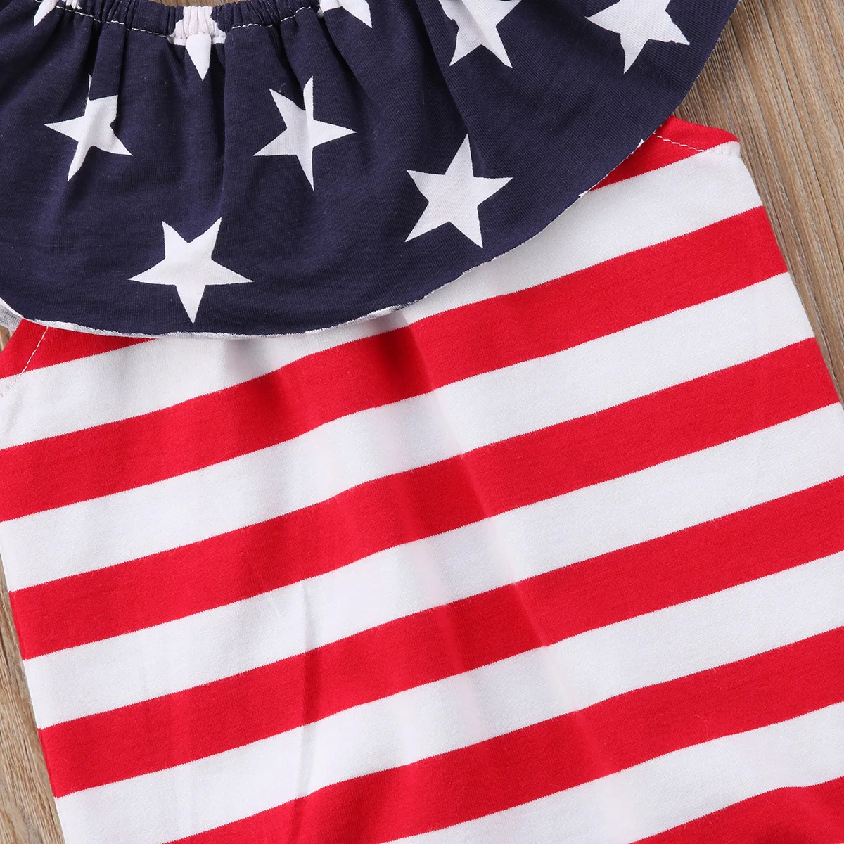 Полосатый комбинезон с американским флагом и звездами для маленьких мальчиков