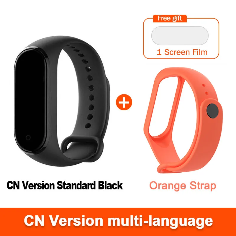 CN add Orange strap Xiaomi Mi Band 4 умный Браслет пульсометр фитнес цветной экран Bluetooth 5,0 водонепроницаемый спортивный водонепроницаемый смарт-браслет 4 - Color: CN add Orange strap