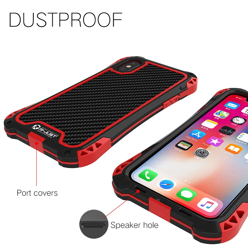 Shockproof Metal Cover for Iphone 8 Plus 7 360 Case Luxury Aluminium Silicone Gorilla Glass iphone X 10 Full Body |