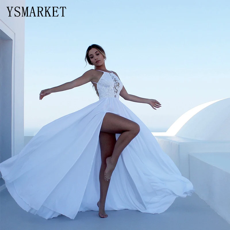 YSMARKET летнее модное кружевное платье женское белое длинное сексуальная женская