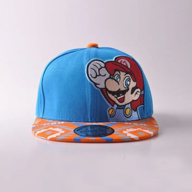 100% хлопковый бейсбольный костюм Super Mario Bros Snapback для детей от 4 до 9 лет Кепка в стиле