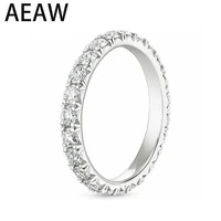 aew s925 silver 0 8ctw 1 8mm df color moissanite eternity wedding band moissanite ring for women ladies ring