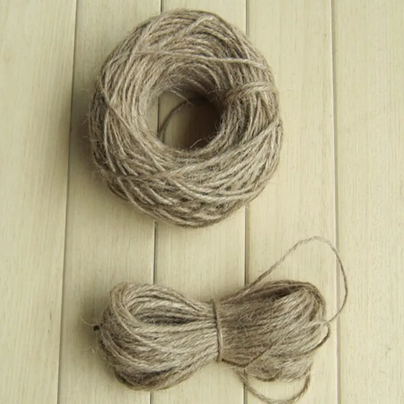 Верёвка из пеньковой джутовой веревки 10 м/рулон праздничная подарочная упаковка