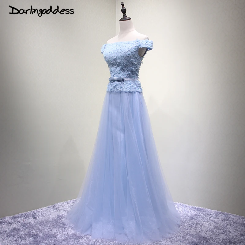 2017 дешевые длинные светло-голубые платья для выпускного вечера элегантные