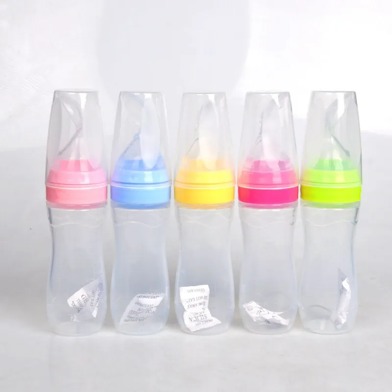 Cereal Feeding Supplement Newborn Baby Feeding Bottle Squeezing Silicone Training Children\'s Spoon Spoon Rice Feeder 5 Brand