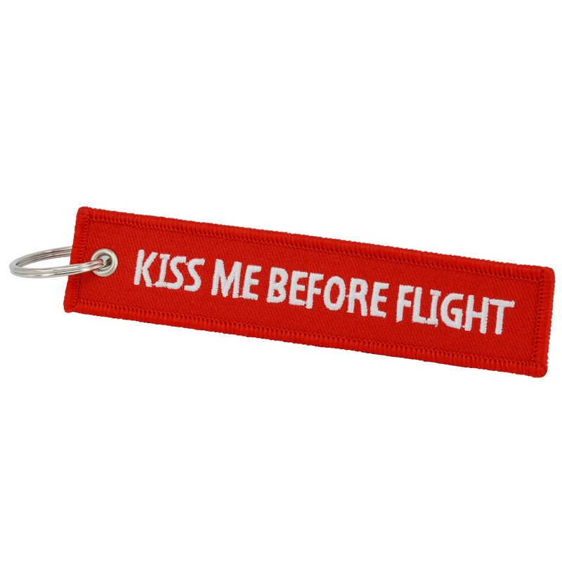 Брелок Kiss Me перед полетом Красный брелок для ключей авиационные подарки вышивка