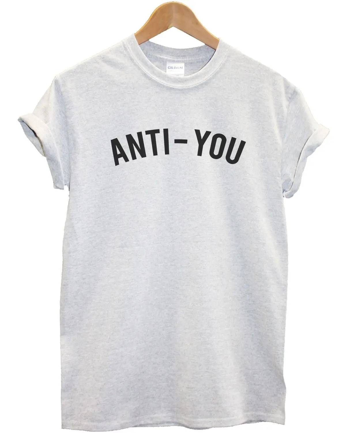 Футболка с надписью Anti You забавный топ Etsy Inspired Tumblr для женщин и мужчин белый