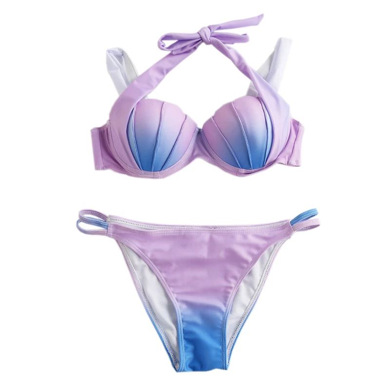 Женский бикини милый бюстгальтер в виде ракушки дизайнерский градиентный цвет
