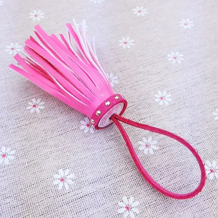 10 шт./лот бархатные заклепки с кисточкой Автомобильный Брелок-держатель цепочка