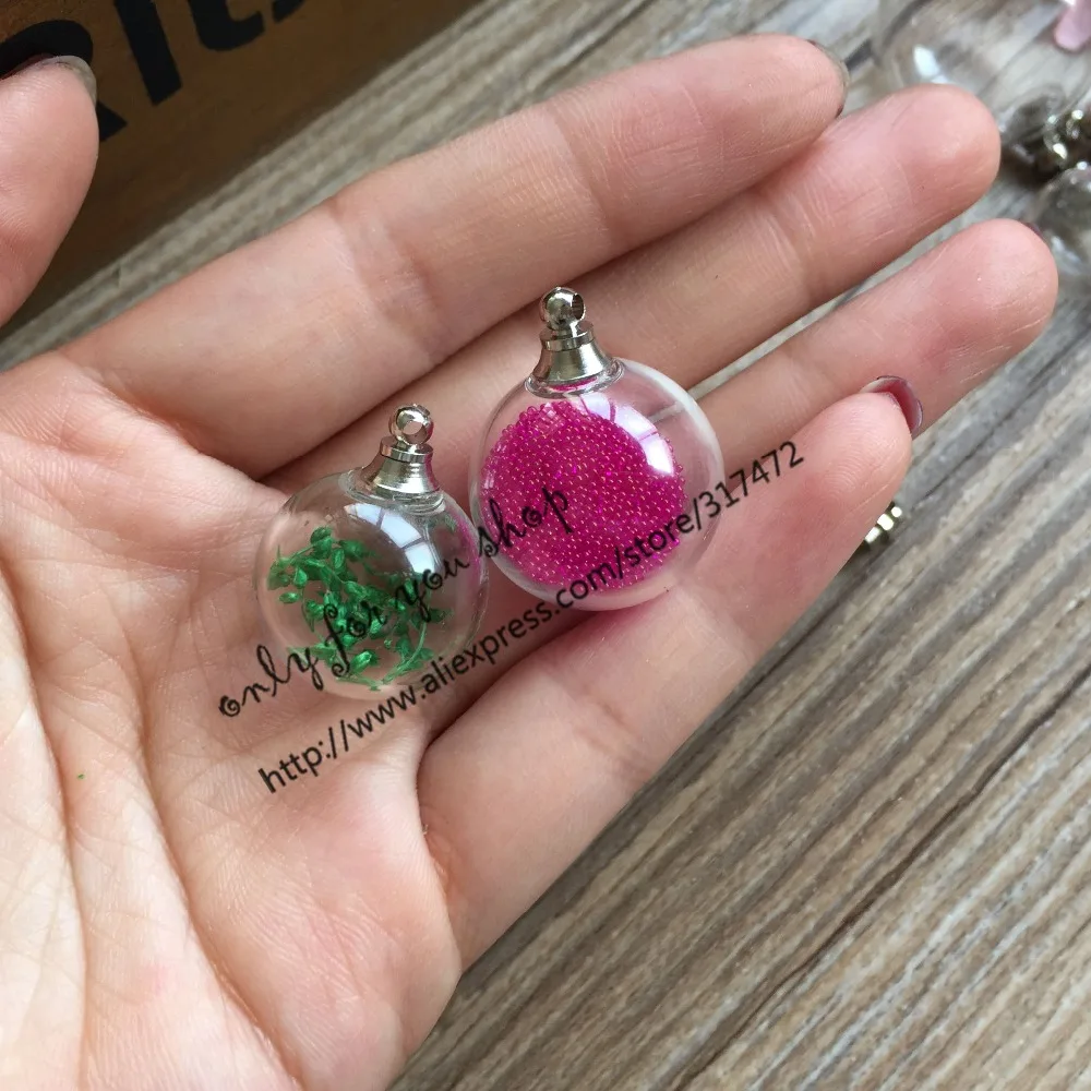 Прозрачная винтовая крышка стеклянная шариковая подвеска с металлической