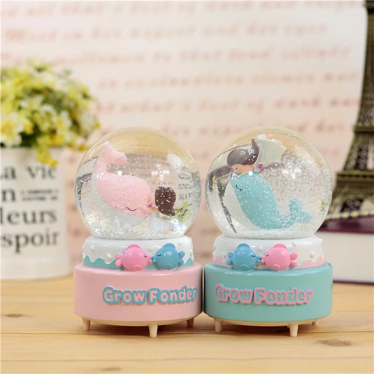 День Святого Валентина Дельфин Любовь вращение Снежинка Хрустальный шар снежный