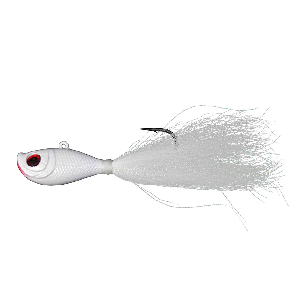white 7 г, 15 г, 28 г, 42 г, 56 г, 6 цветов, bucktail jigs 3D eyes, светящиеся приманки для рыбной ловли в соленой воде - Color: white
