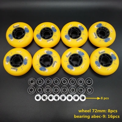 Роликовые коньки колеса 85A катания колеса ABEC-9 - Цвет: 72wheel n bearing