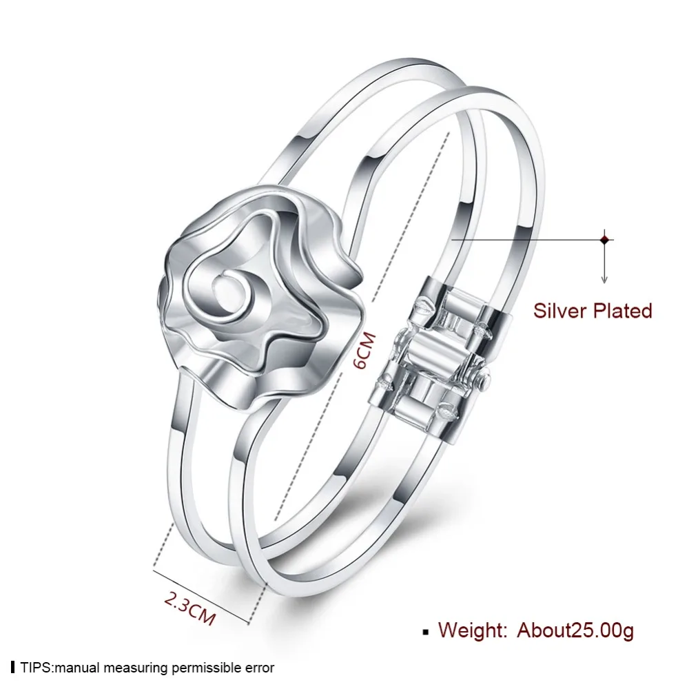Fashion jewelry silver roses bangles Valentine's Day gift for woman good quality B012 | Украшения и аксессуары
