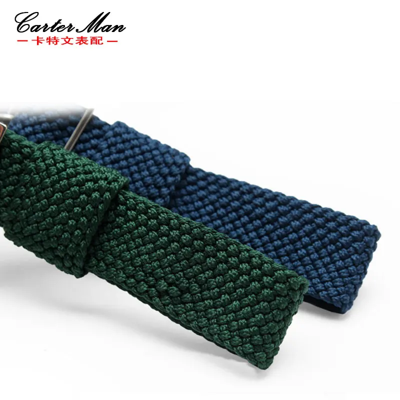 Черный ремешок для часов 20 мм высококачественный нейлоновый Perlon специальный