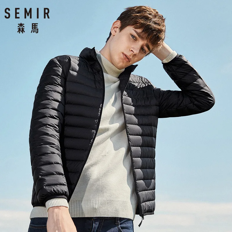 SEMIR пуховик мужской зимний Портативный Теплый 90% белый утиный пух с капюшоном Мужское пальто jaqueta masculino chaqueta hombre