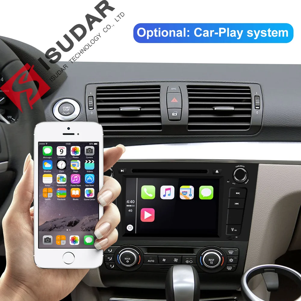 Isudar Автомобильный мультимедийный плеер 1 Din Android 9 для BMW E81/E82/E88 СЕРИЯ Canbus
