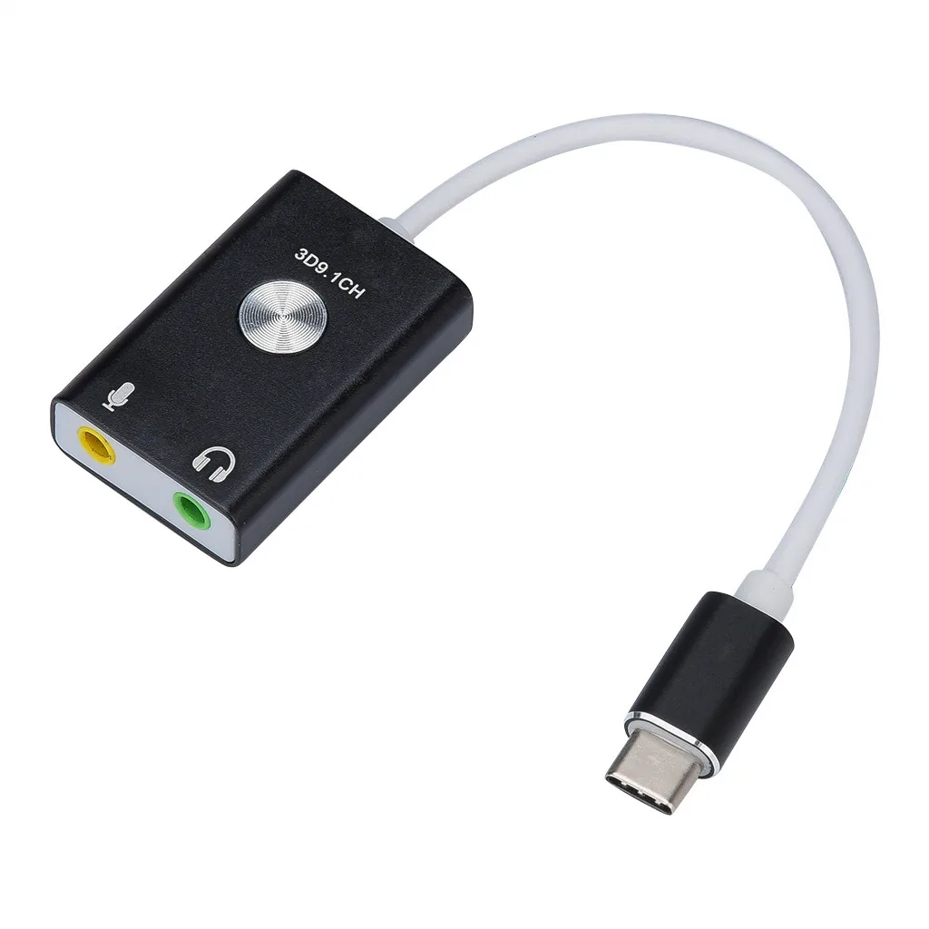 Внешний аудио адаптер USB Type C для наушников звуковая карта HIFI Magic Voice 9 1 3D CH ноутбука