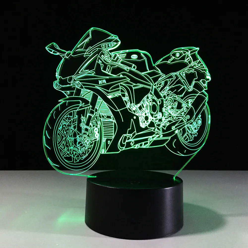 Светодиодная Ночная лампа 3D Fast &amp furight 8 для мотоциклов цветная Настольная с