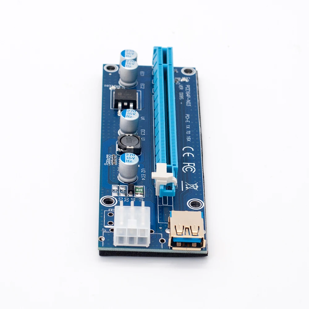 PCI E Riser Express 1X к 16X переходная карта 60 см USB 3 0 SATA 6Pin кабель питания для BTC Bitcoin Mining