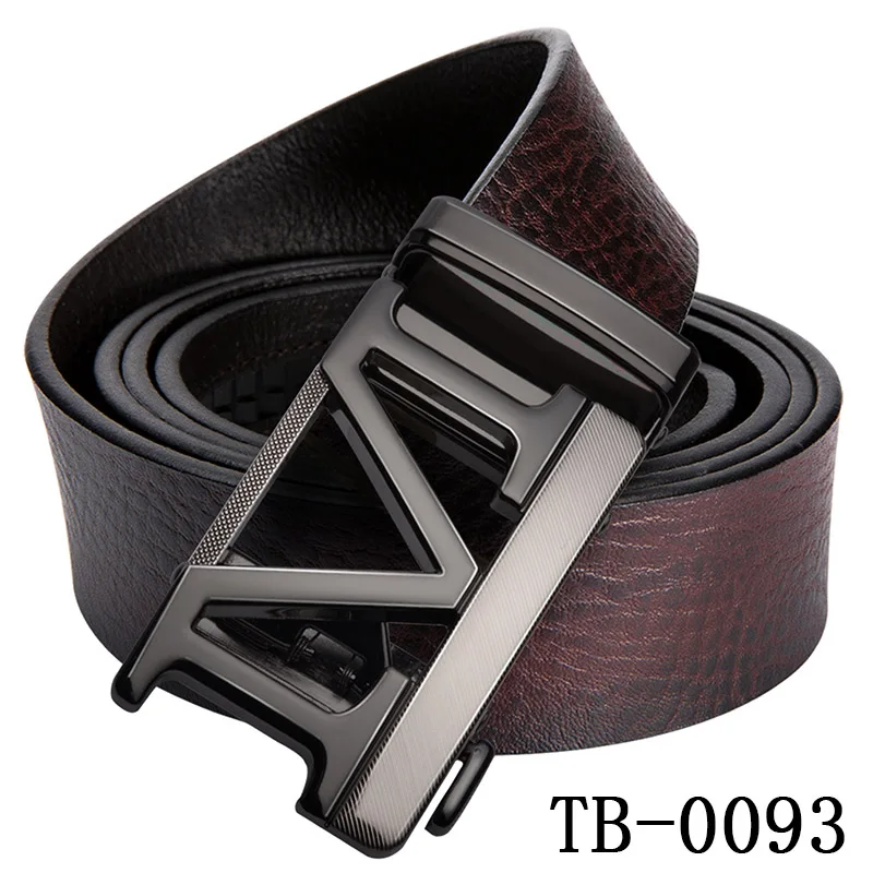 TB-0093 Hi-Tie модный дизайнерский коричневый кожаный мужской ремень для джинсов Повседневный стиль ковбойский ремень для джинсов ремень из натуральной воловьей кожи - Цвет: TB-0093