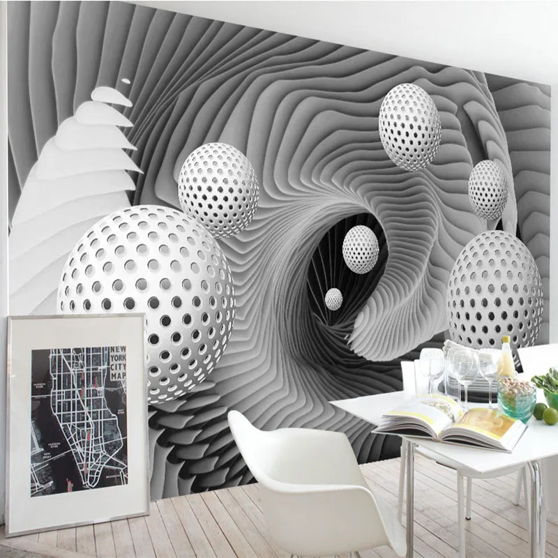 

Custom 3D Wall Mural Wallpaper Modern Abstract Sphere Space Whirlpool Art Wall Painting Living Room TV Backdrop Wall Papers Roll