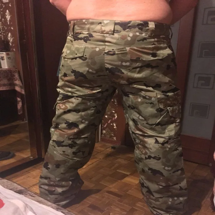 Мужские штаны для сноубординга, зимние уличные ветрозащитные водонепроницаемые утепленные плотные камуфляжные лыжные штаны с высокой талией