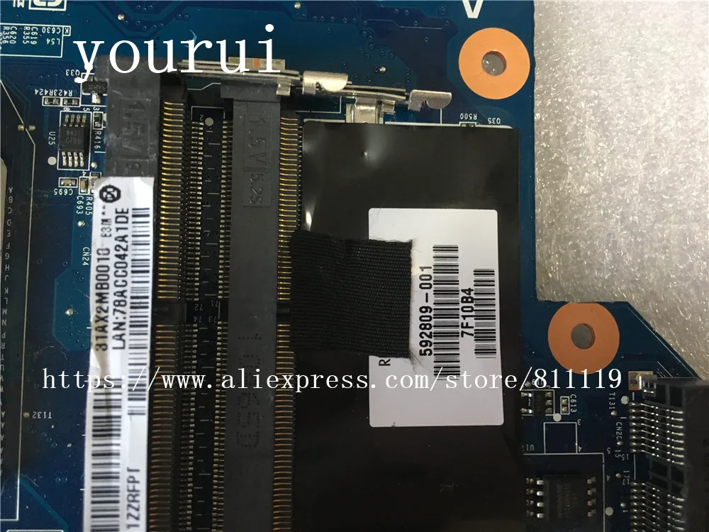 Yourui 592809 001 601 501 для ноутбука HP CQ42 G42 CQ62 G62 материнской платы DDR3 тест всех функций