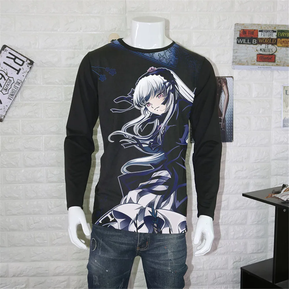 Летняя мужская и женская футболка для косплея Rozen Maiden аниме Suigintou ртутная лампа