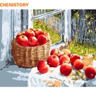 Картина по номерам CHENISTORY, бескаркасная яблочный фруктовый, сделай сам, Настенная картина для домашнего декора, ручная роспись маслом, 40 х50 см