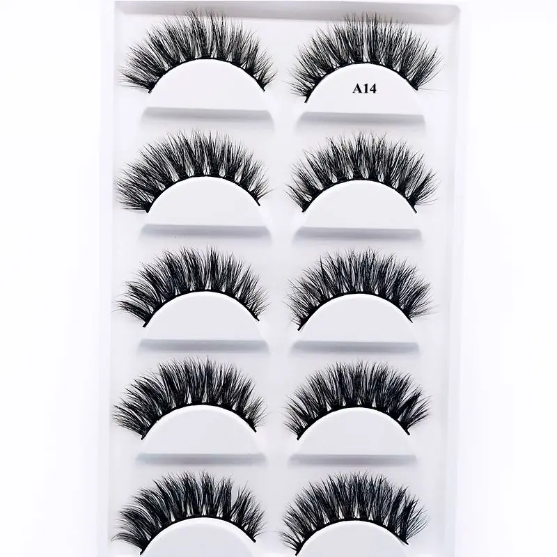 

HBZGTLAD 5 pairs Handmade 3d mink lashes short False Eyelashes Cross Messy Dense Natural Eye Lashes Stage Makeup False Eyelashes