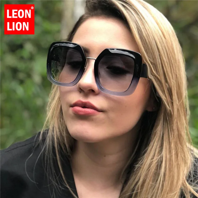 LeonLion 2019 квадратные роскошные солнцезащитные очки для женщин классические ретро