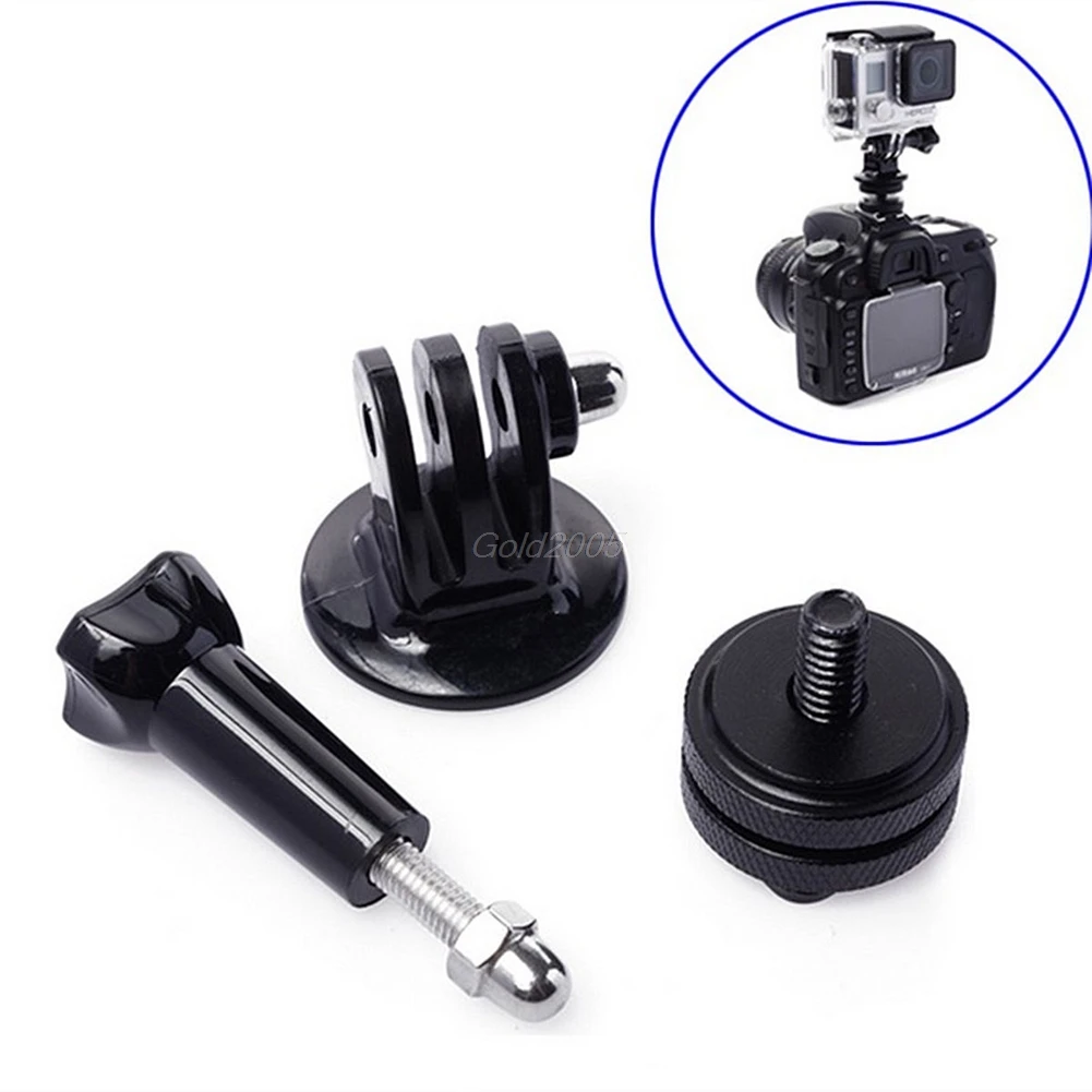 1/4 ''Горячий башмак адаптер + Крепление для штатива Винт GoPro Hero 2 3 4 DSLR камеры
