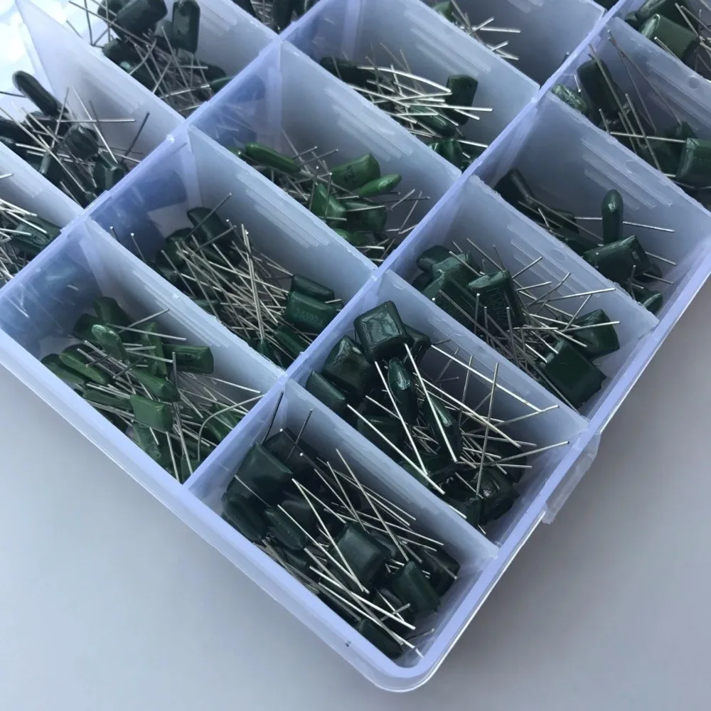 24 Values 660pcs 100V 2A221 ~ 2A474 2A331 2A471 2A561 2A681 2A102 2A222 2A302 Polyester Film Capacitor Assorted Kit | Автомобили и