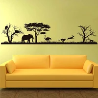 african safari wall decal forest silhouette vinyl stickers home decor animal wall vinyl nursery decor jungle safari africa 3119