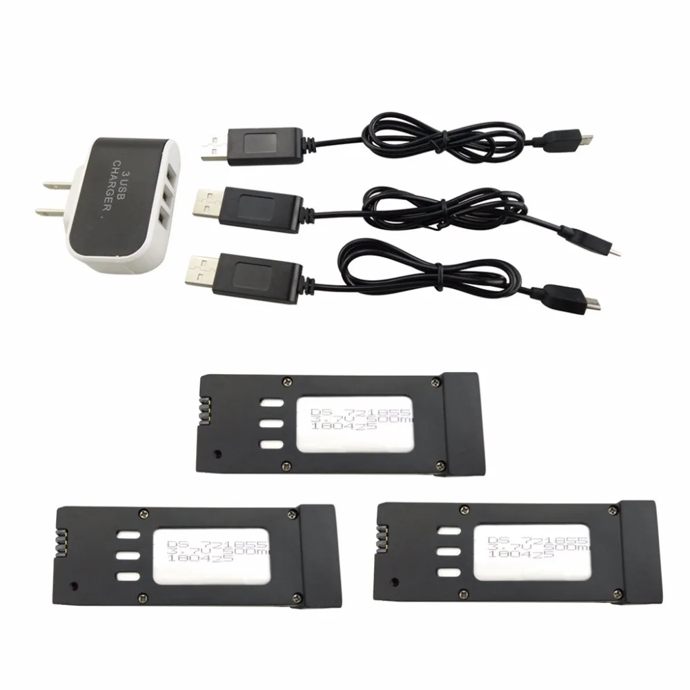 

3 шт 3,7 V 500mAh литиевая батарея с 3-в-1 США правила зарядное устройство для E58 S168 JY019 Quadcopter запасные части БПЛА батареи