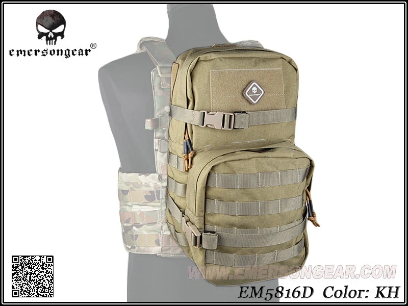 Khaki Emersongear модульный штурмовой пакет w 3L Гидратация Военный путешествия многоцелевой molle рюкзак сумка Мультикам EM5816 - Цвет: Khaki