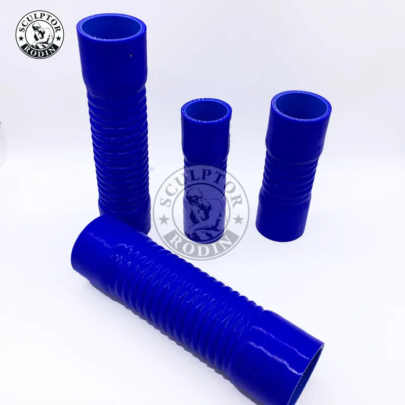 ID:38MM 45MM 50MM replace auto bend silicone tube hose rubber steel pipe (Length: 500MM 600MM 800MM) Blue/Black 1PCS |