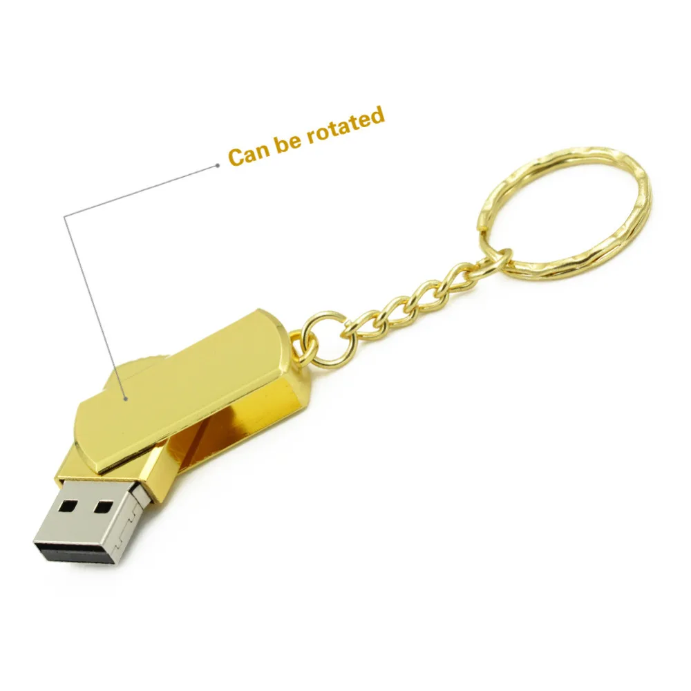 USB флеш накопитель 4 ГБ 8 16 32 золотой серебряный usb 2 0 с кольцом для ключей карта