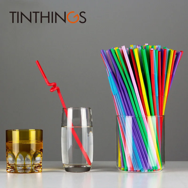 100 шт прозрачные одноразовые пластиковые соломинки для питья вечерние Для