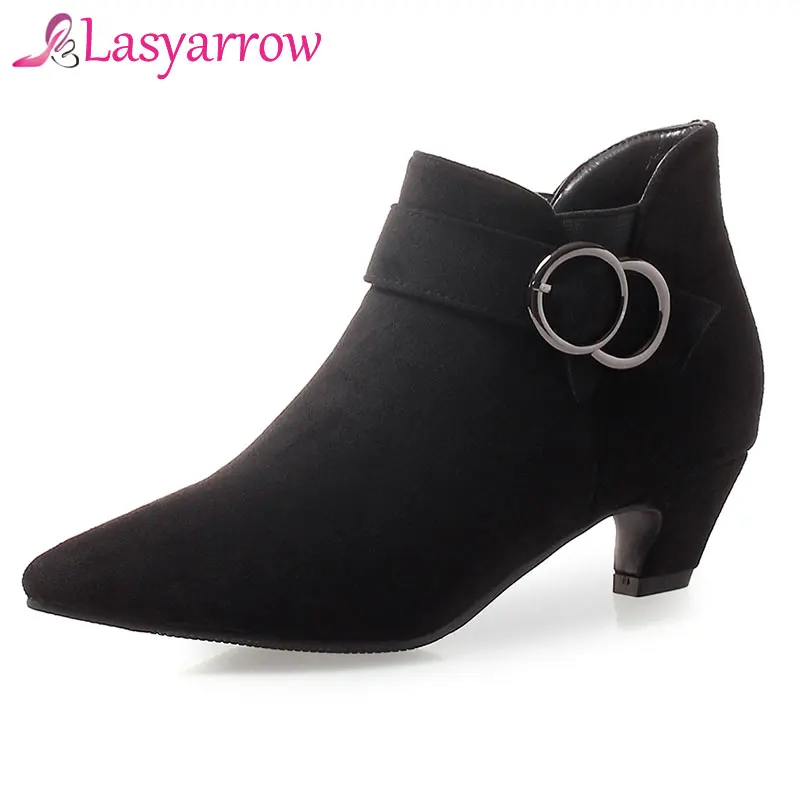 Lasyarrow/большие размеры 32-46 женская обувь эластичные короткие ботинки без застежки