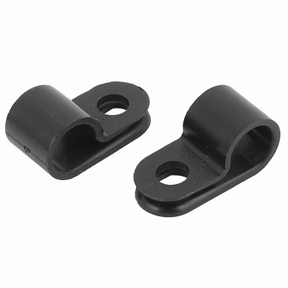 UXCELL 100 шт. хит продаж черный пластиковый зажим типа R для кабеля диаметром 7 8 мм