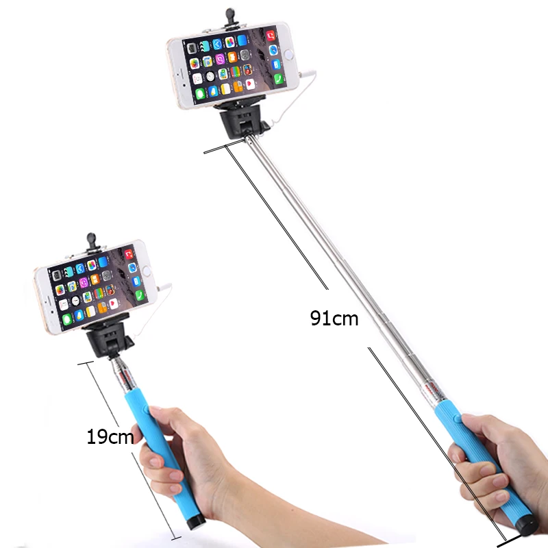 Выдвижная Проводная селфи палка монопод для фото iphone 6 6s plus 5 5s 4s samsung Note 9 S10 S9