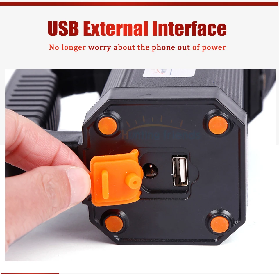 12 шт./лот портативный светильник USB внешний интерфейс флэш-светильник 3 переключения режимов поисковый светильник встроенный 9000mA перезаряжаемый Batteies