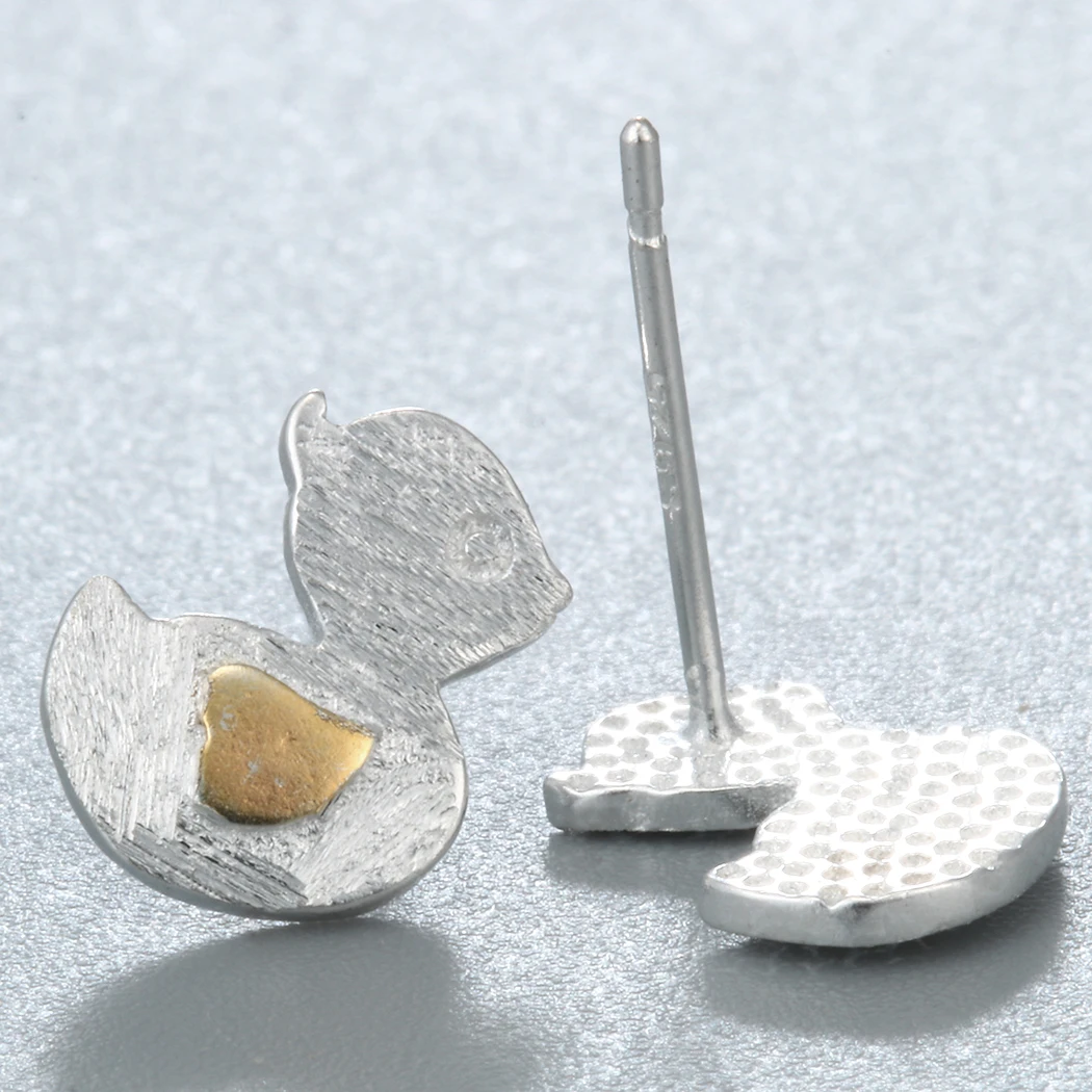 Серьги гвоздики в виде утки для девочек|Серьги-гвоздики| |