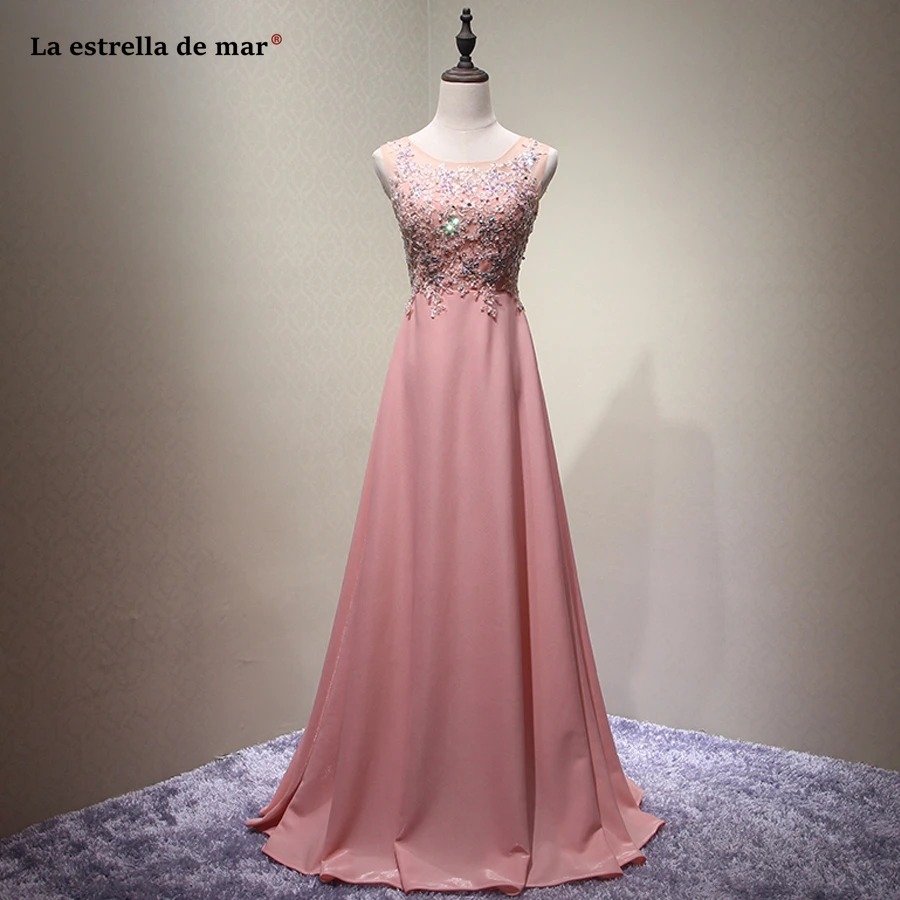 La estrella de mar vestido madrinha2021 Новый Черпак кружевное платье с кристаллами А силуэтом