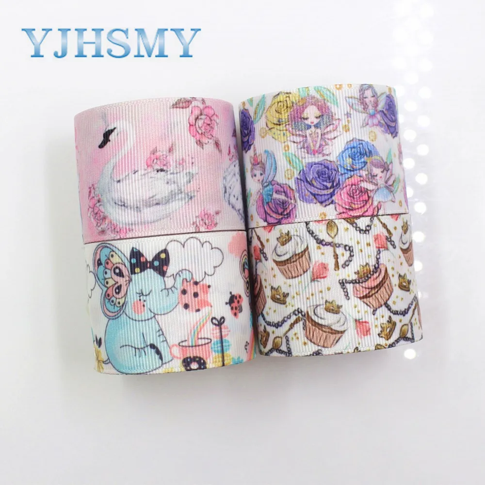 YJHSMY I-181117-249 10 ярдов 38 мм мультфильм ленты термопечать grosgrain украшение праздника