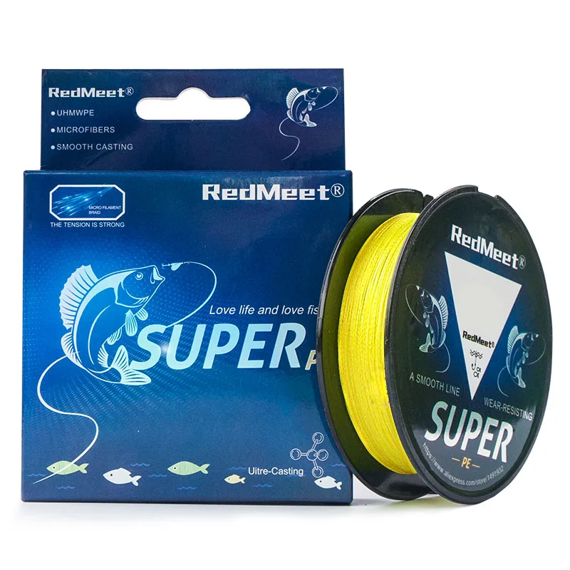 RedMeet 500M MONSTER X4 плетеная рыболовная леска 4 нити японская супер ПЭ многонитевая 12